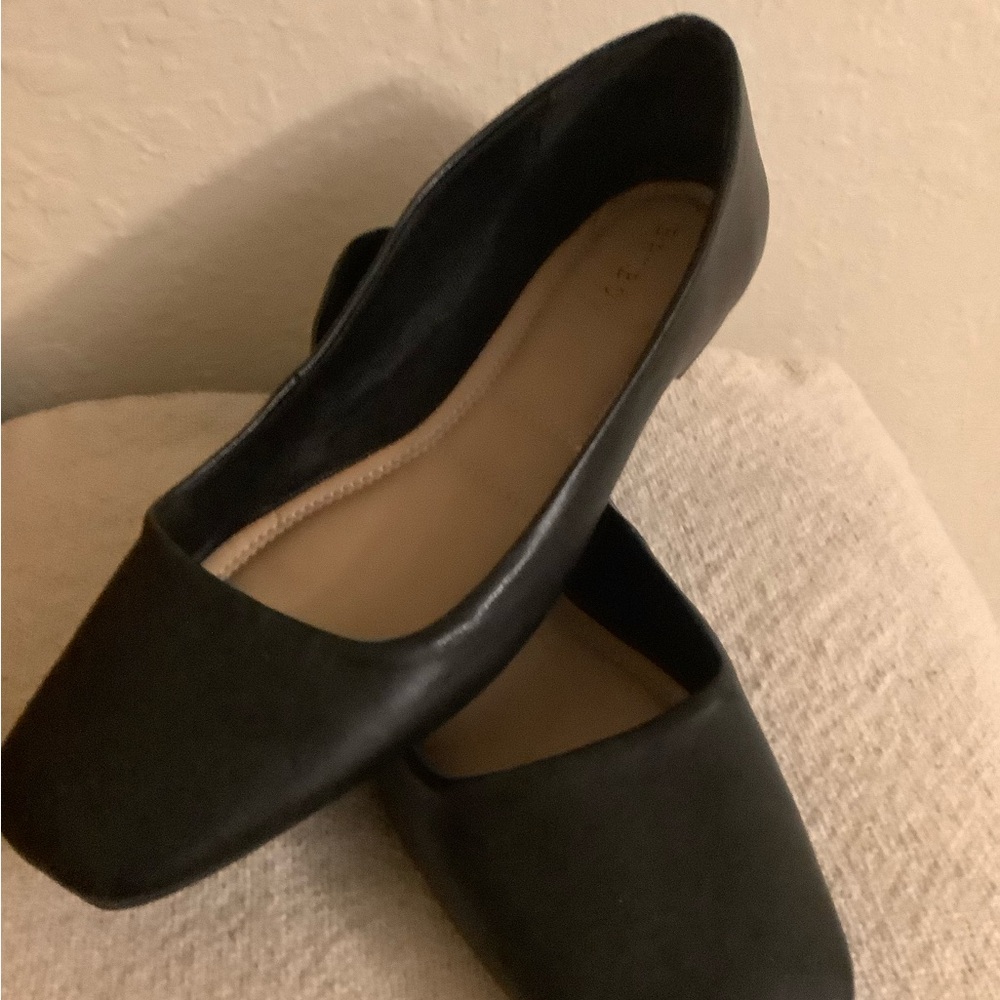 Black Square-Toe Flats